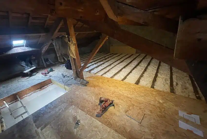 Photo chantier isolation combles